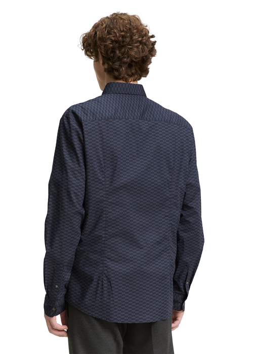 Mska Koszula Materiaowe Denim Tom Tailor Shirt Navy Shades Check Print - 1041396-38382