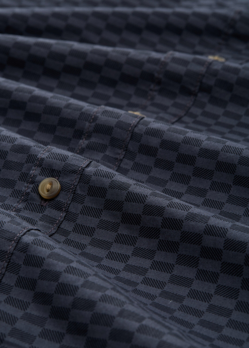 Mska Koszula Materiaowe Denim Tom Tailor Shirt Navy Shades Check Print - 1041396-38382