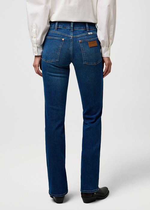 Damskie Spodnie Dzinsowe Wrangler Low Rise Bold Boot Canyon Crest - 112371207