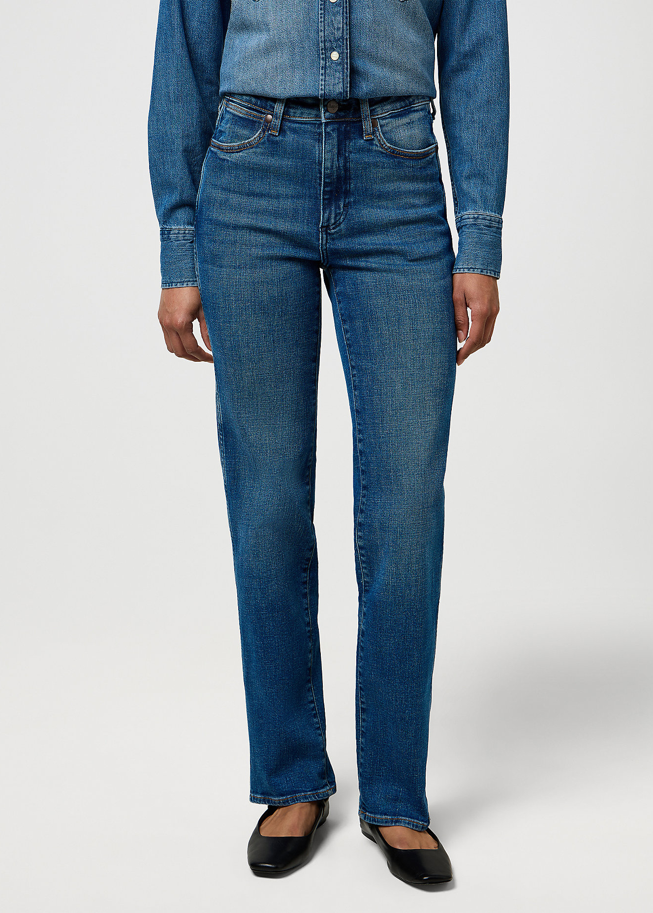 Damskie Spodnie Dzinsowe Wrangler Straight Cowboy Crest - 112371166