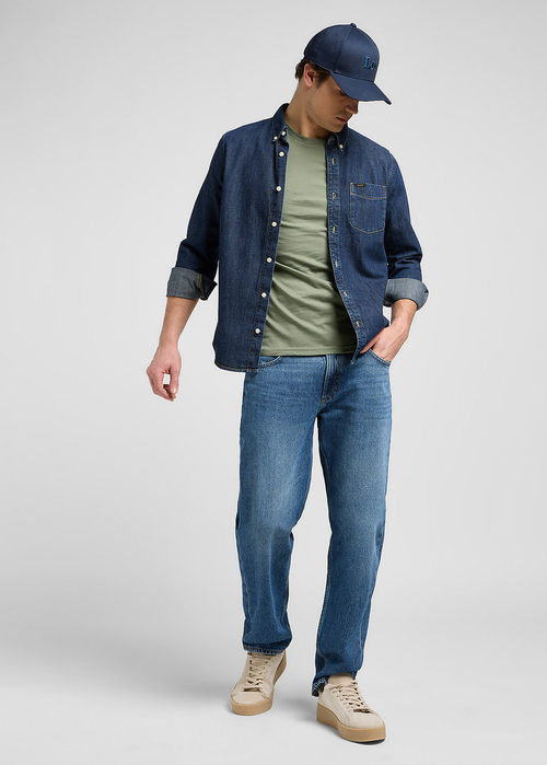 Meska Koszula Dzinsowe Lee Button Down Rinse - 112370702