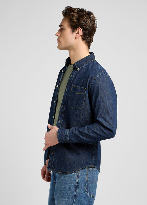 Meska Koszula Dzinsowe Lee Button Down Rinse - 112370702