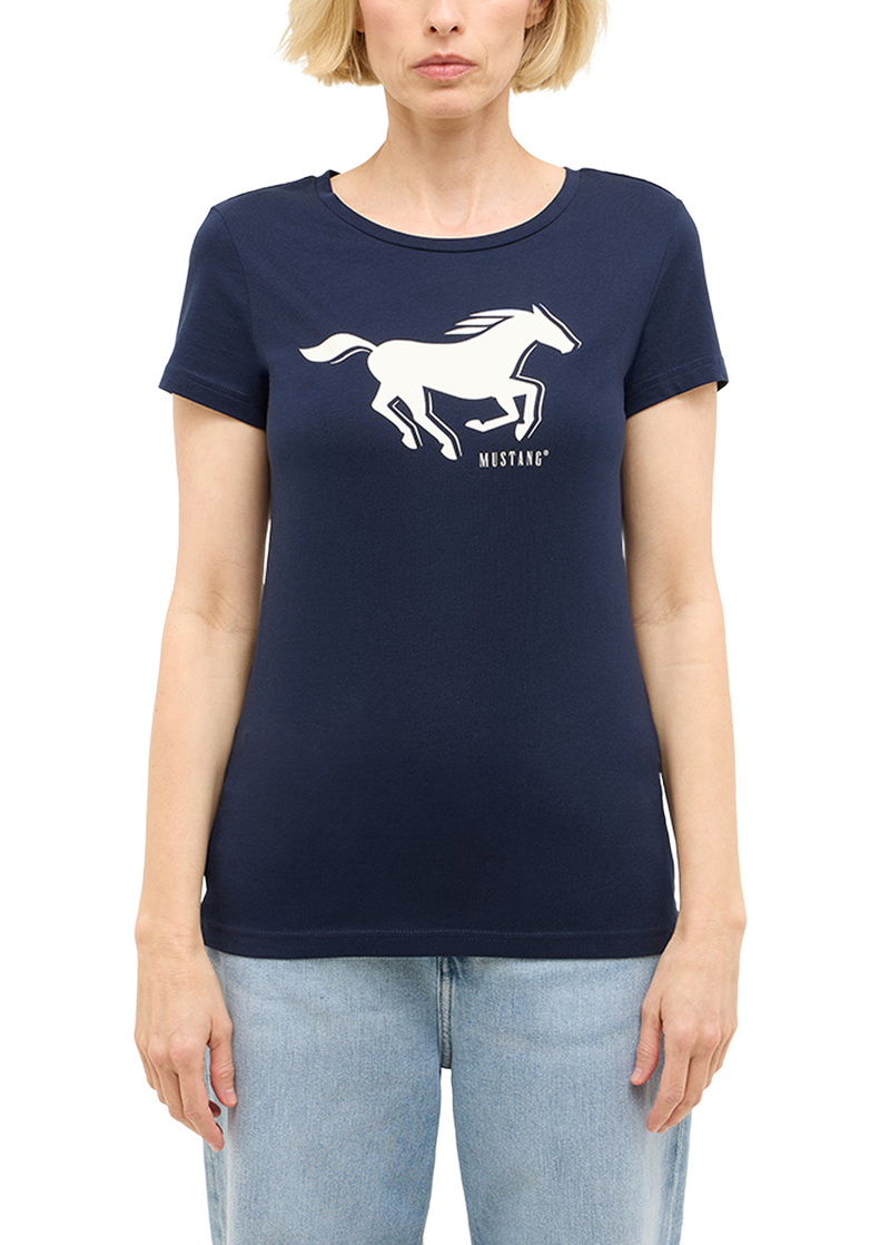 Damski T Shirt Mustang Loa Navy Blazer - 1016508-5324