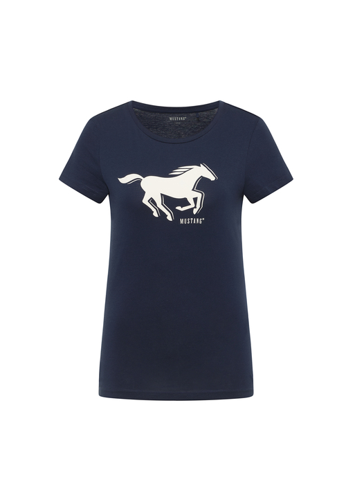 Damski T Shirt Mustang Loa Navy Blazer - 1016508-5324