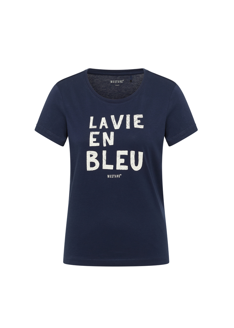 Damski T Shirt Mustang Alma Navy Blazer - 1016518-5324