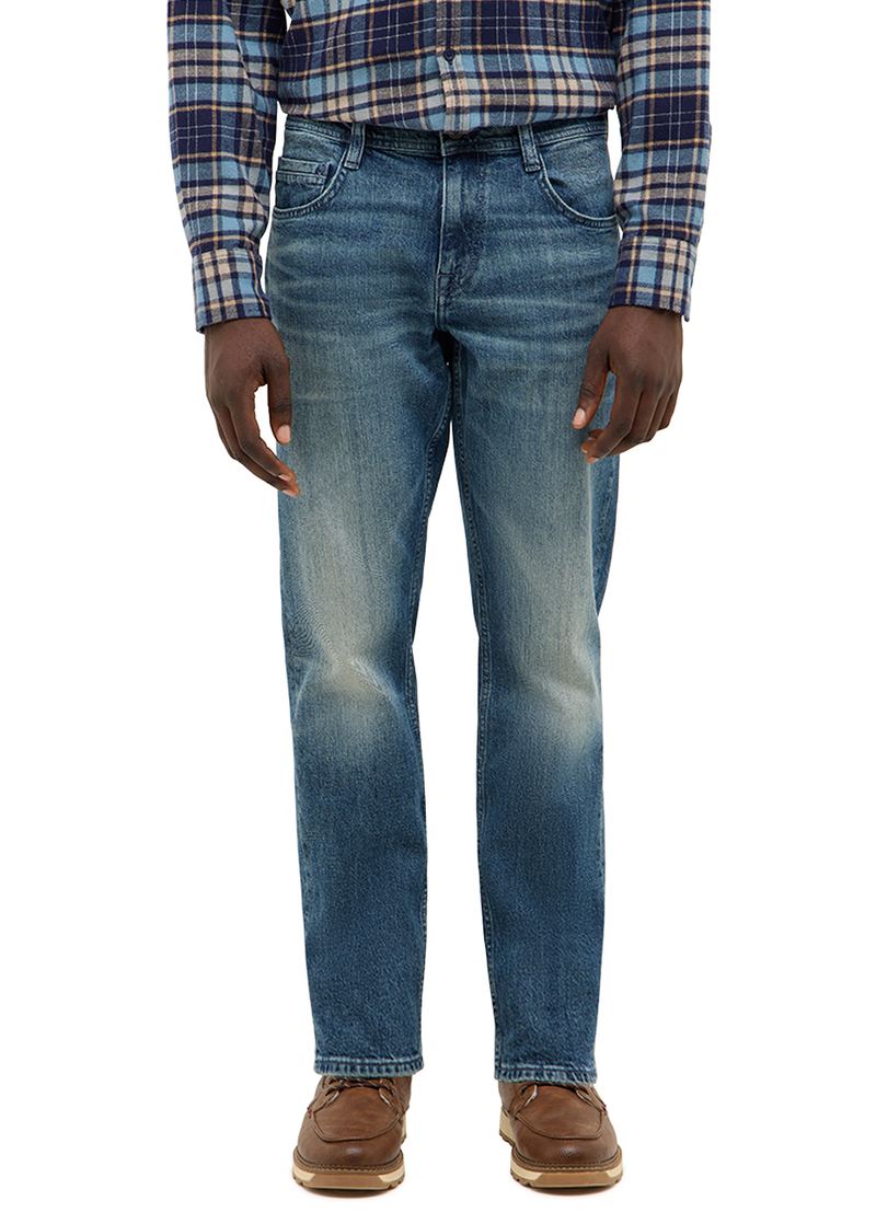 Meskie Spodnie Dzinsowe Mustang Style Denver Straight Denim Blue - 1016817-5000-673