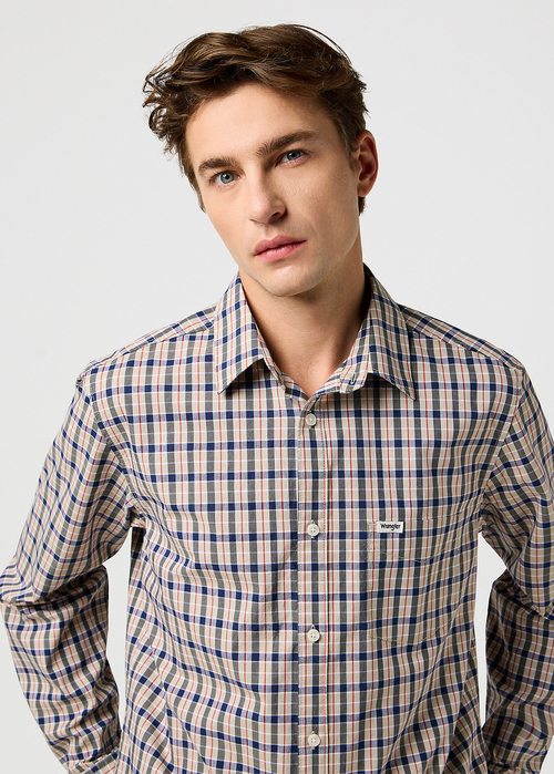 Meska Koszula Materialowe Wrangler One Pocket Shirt Beige - 112371553