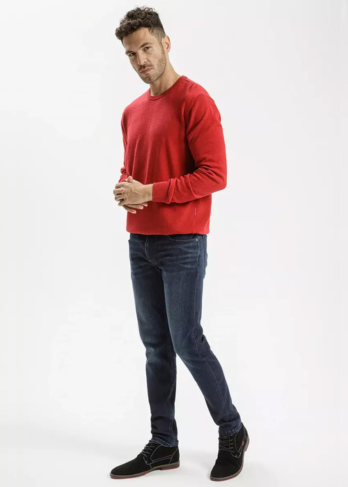 Czerwony Sweter Cross Jeans Basic - 34228-529