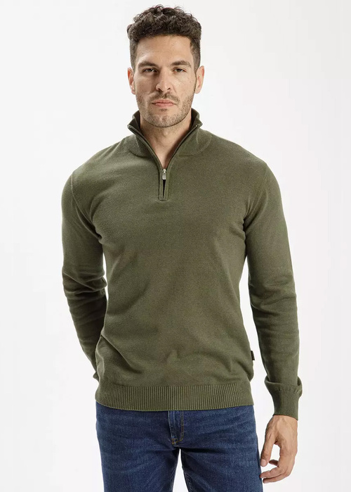 Cross Jeans HalfZip Knit - Khaki 002 34244-002 