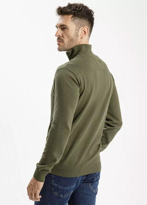 Cross Jeans Halfzip Knit Khaki 002 - 34244-002