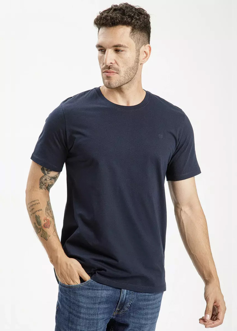 Meski T Shirt Granatowy Podkoszulek Cross Jeans - 15250-001