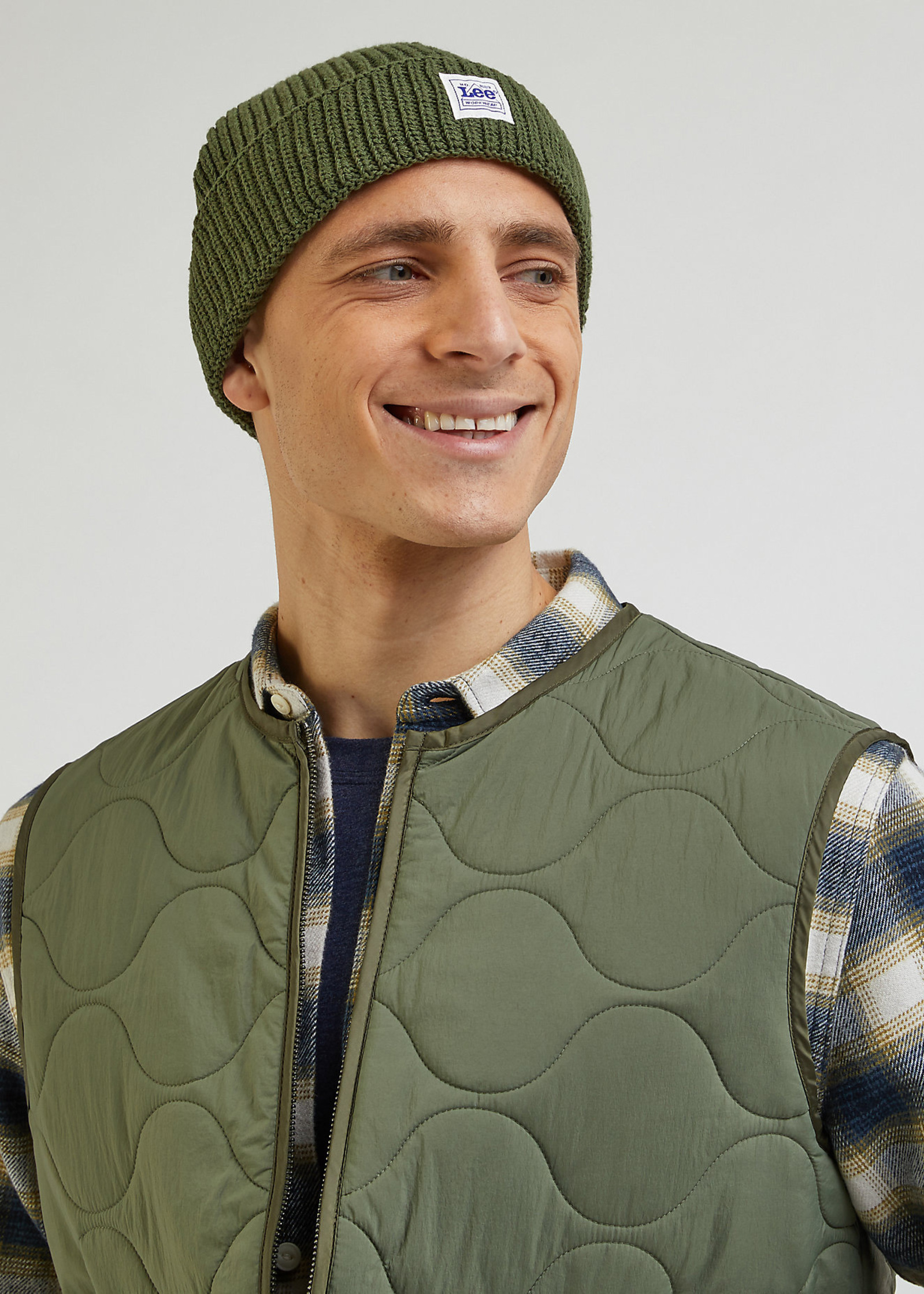 Meska Czapka Zimowa Lee Workwear Beanie Olive Green - LP7547A61