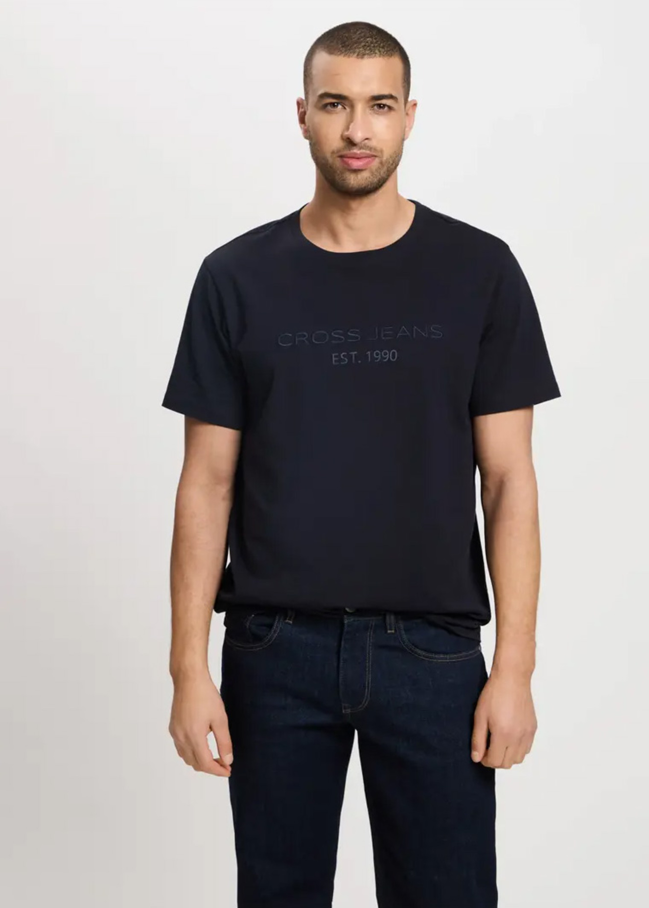 Meski T Shirt Granatowy Podkoszulek Cross Jeans - 16119-310