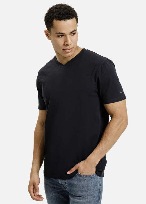 Cross Jeans Niebieski Tshirt V-neck 16128-310