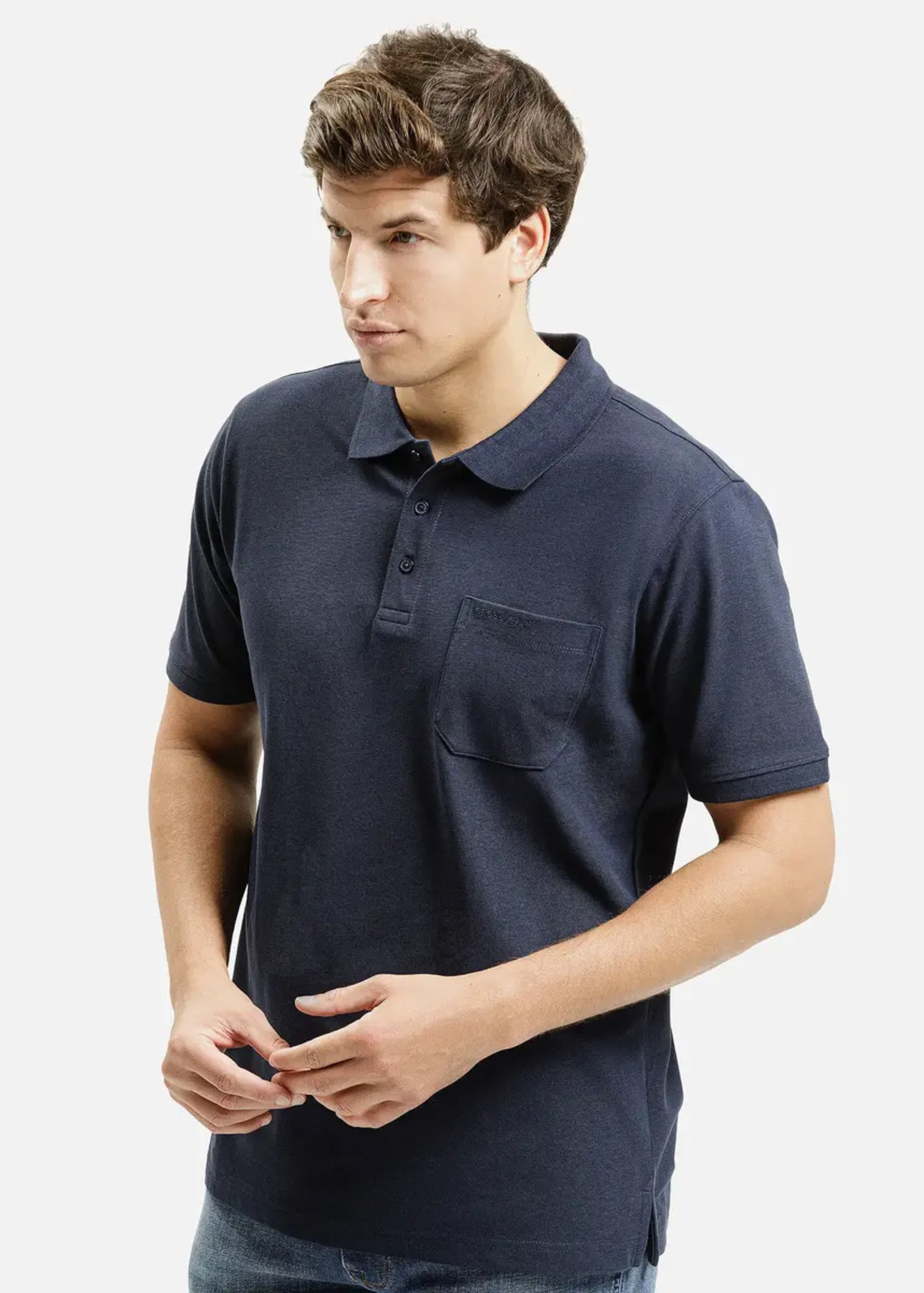 Niebieska Koszulka Polo Cross Jeans - 16146-001