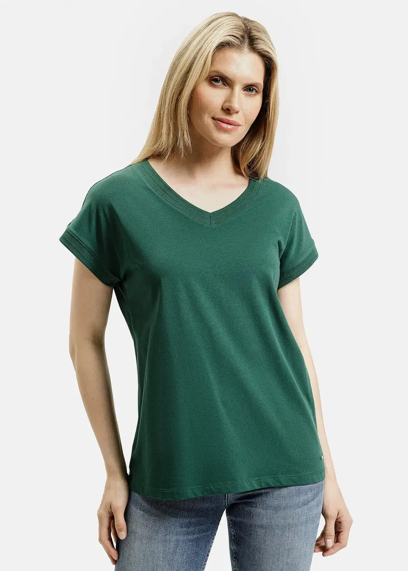 Damski T Shirt Zielony Cross Jeans - 56219-027