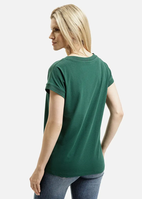 Damski T Shirt Zielony Cross Jeans - 56219-027