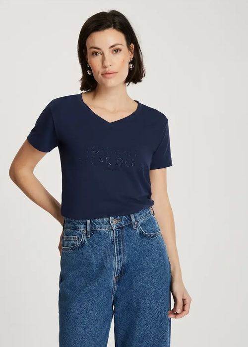Damski t-shirt Cross Jeans V-neck 56235-001