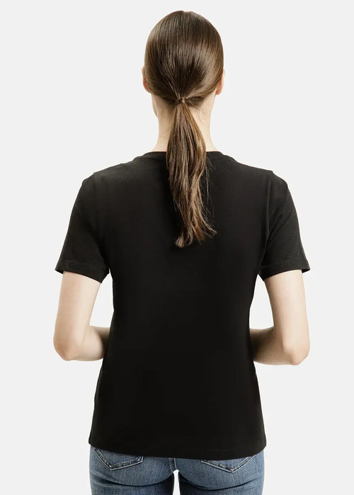 Czarny Damski T Shirt Cross Jeans Z Napisem - 56236-020