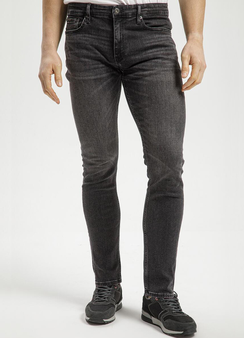 Meskie Spodnie Dzinsowe Czarne Dinsy Slim Cross Jeans Blake - E-185-174