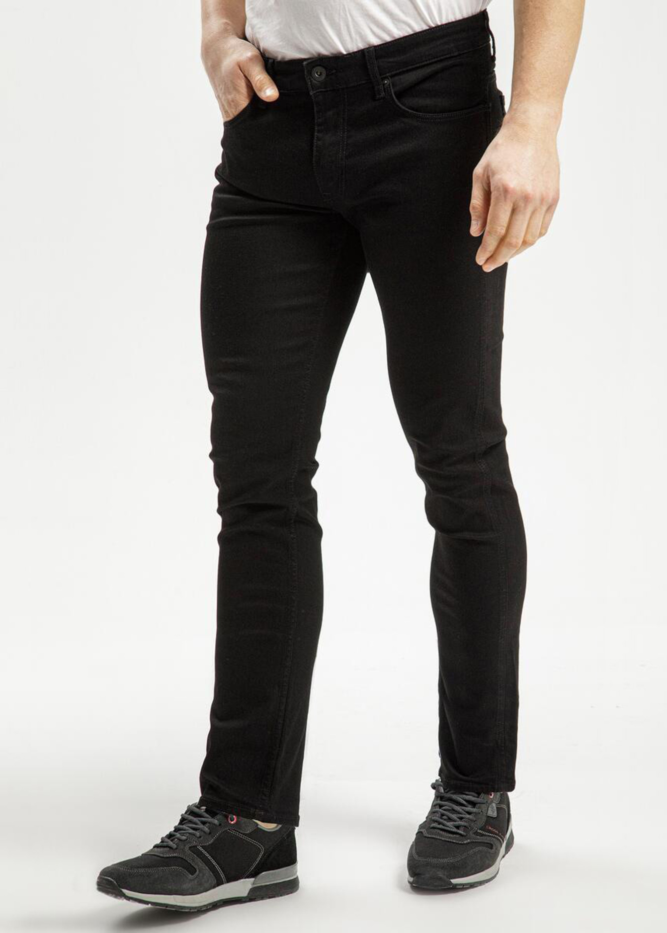 Meskie Spodnie Dzinsowe Czarne Dinsy Slim Cross Jeans - E-169-069