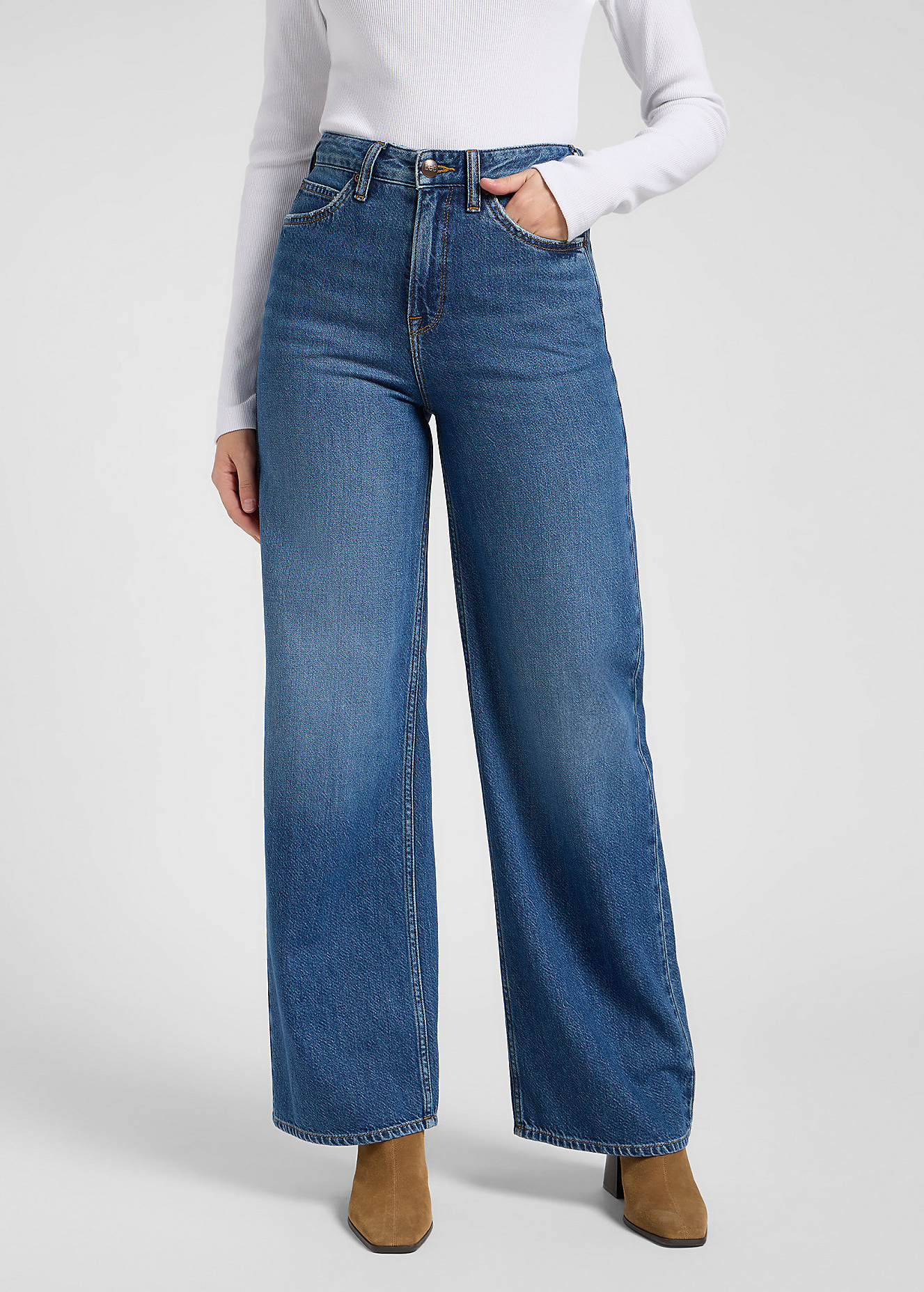 Damskie Spodnie Dzinsowe Lee Stella Ink Pool - 112370893