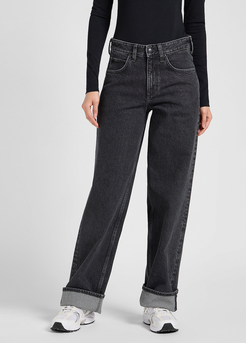 Damskie Spodnie Dzinsowe Lee Rider Loose Straigt Bygone Era - 112370947