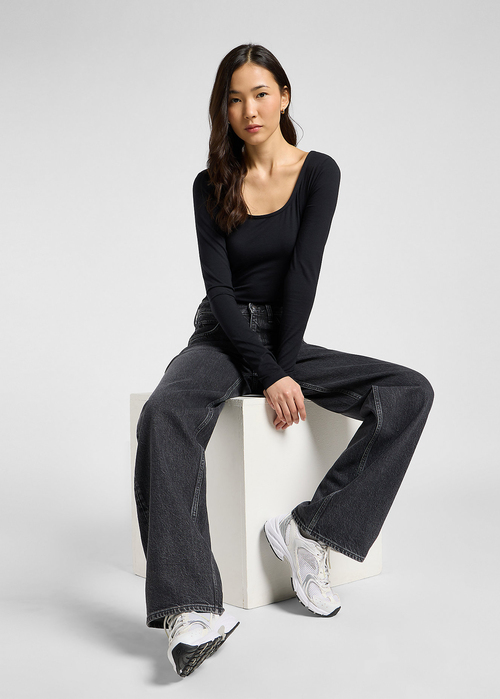 Damskie Spodnie Dzinsowe Lee Rider Loose Straigt Bygone Era - 112370947