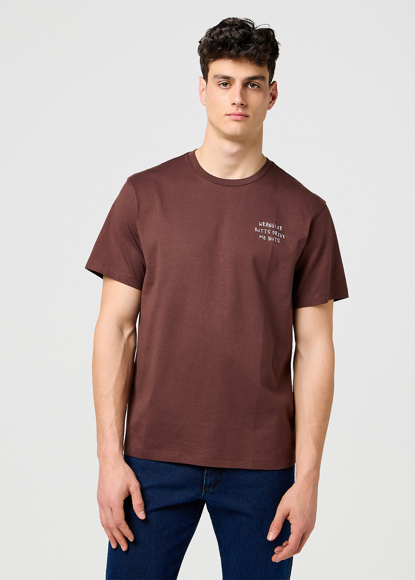 Meski T Shirt Wrangler Relaxed Embroidery Tee Mahogany - 112371490