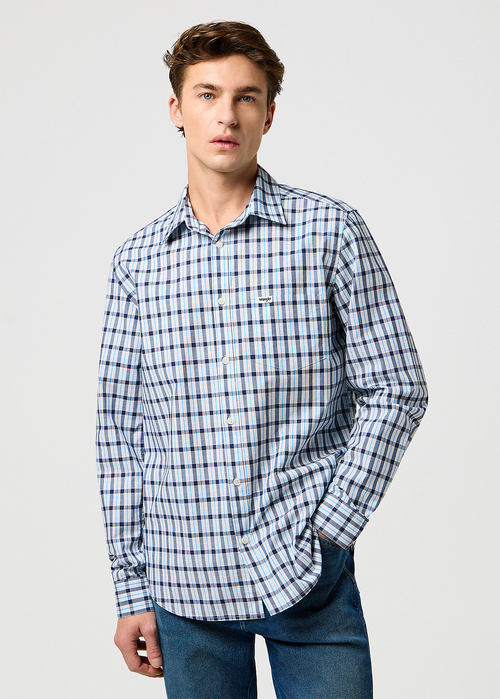 Wrangler One Pocket Shirt - Cerulean Check 112371552