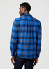 Meska Koszula Materialowe Wrangler Regular One Pocket Indigo Shirt Icy Indigo Check - 112371524