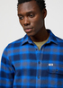 Wrangler® Regular One Pocket Indigo Shirt - Icy Indigo Check