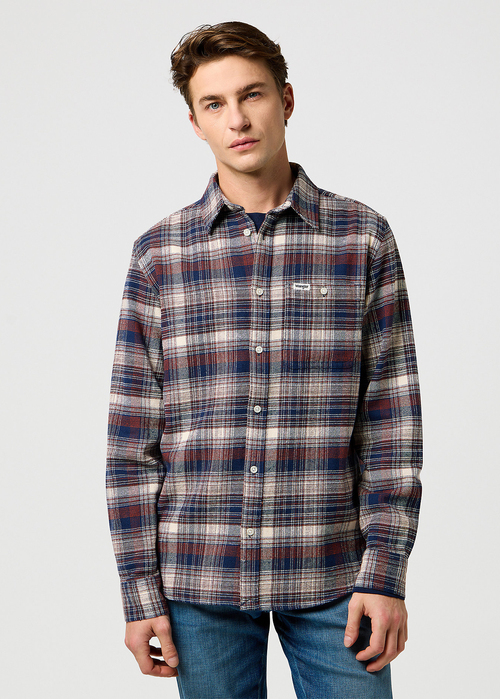 Wrangler Brushed One Pocket Shirt - Navy Birch 112371556