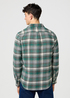 Meska Koszula Materialowe Wrangler Brushed One Pocket Shirt Green Birch Check - 112371557