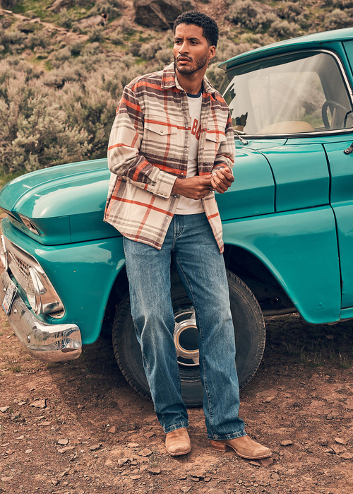 Meskie Spodnie Dzinsowe Wrangler Loose Straight Jeans Retro Blue - 112371018