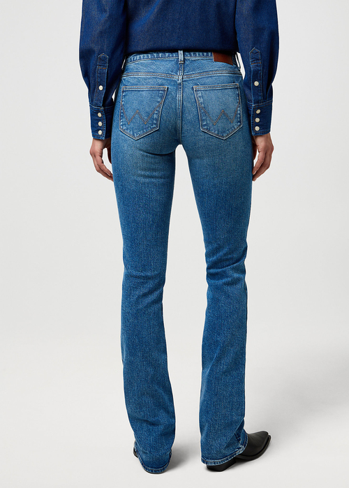 Damskie Spodnie Dzinsowe Wrangler Bootcut Rustler Wash - 112373180