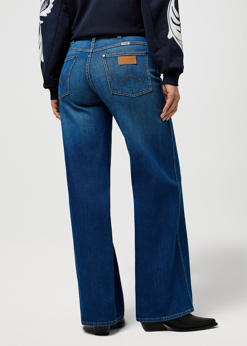 Damskie Spodnie Dzinsowe Wrangler World Wide Mid Stone - 112373000