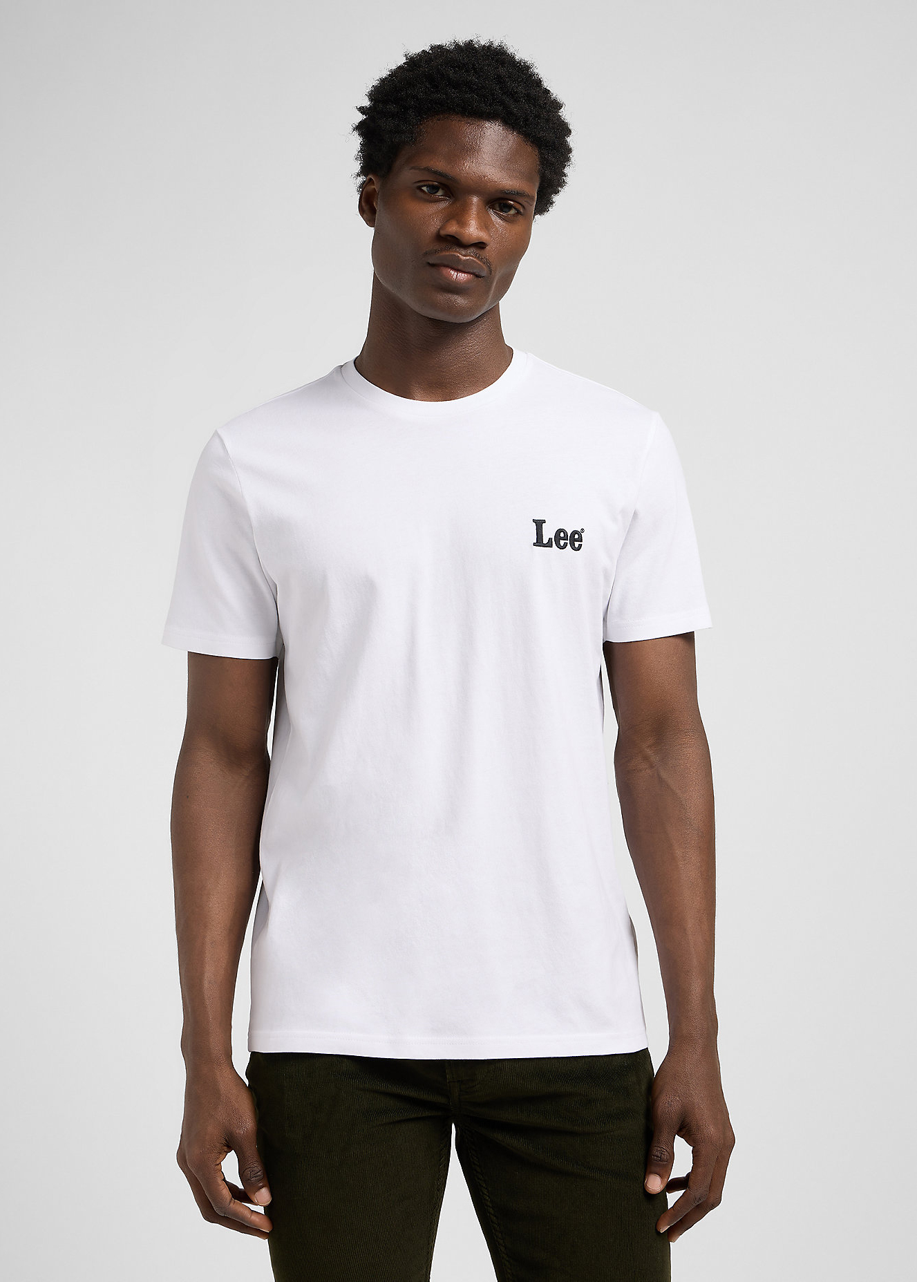 Mski T Shirt Lee Small Logo Tee Bright White - 112370503