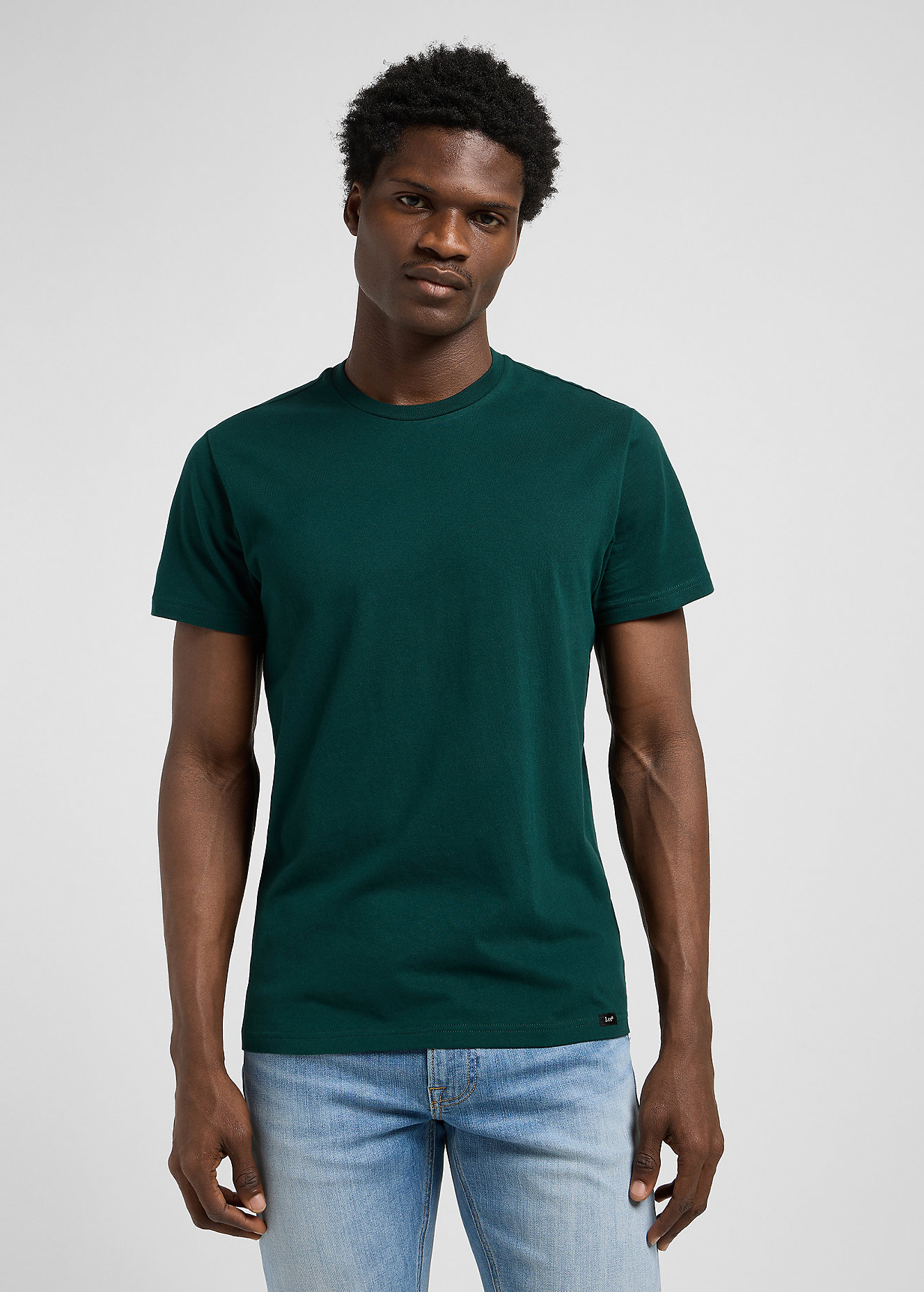 Meski T Shirt Lee Twin Pack Crew Tees Jade Forest Mood Indigo - 112372361
