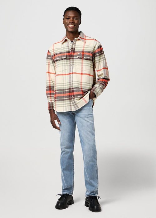 Meskie Spodnie Dzinsowe Wrangler Greensboro Grey Light - 112370850