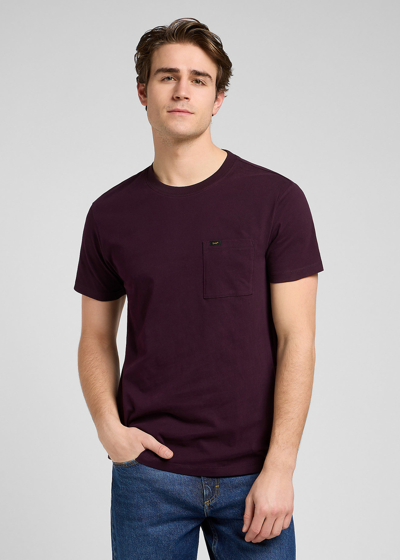 Mski T Shirt Lee Ultimate Pocket Tee Wine - 112370495