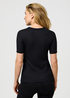 Damski T Shirt Wrangler Femme Knit Henley Black - 112370744