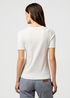 Damski T Shirt Wrangler Slim Femme Knit Henley Worn White - 112370743