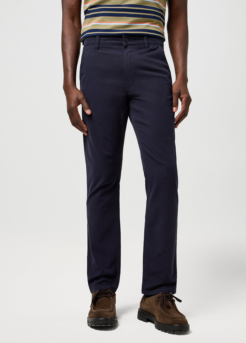 Meskie Spodnie Materialowe Wrangler Chino Dark Navy - 112371030