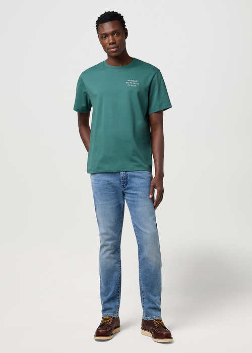 Meskie Spodnie Dzinsowe Wrangler Larston Indigo Valley - 112371026