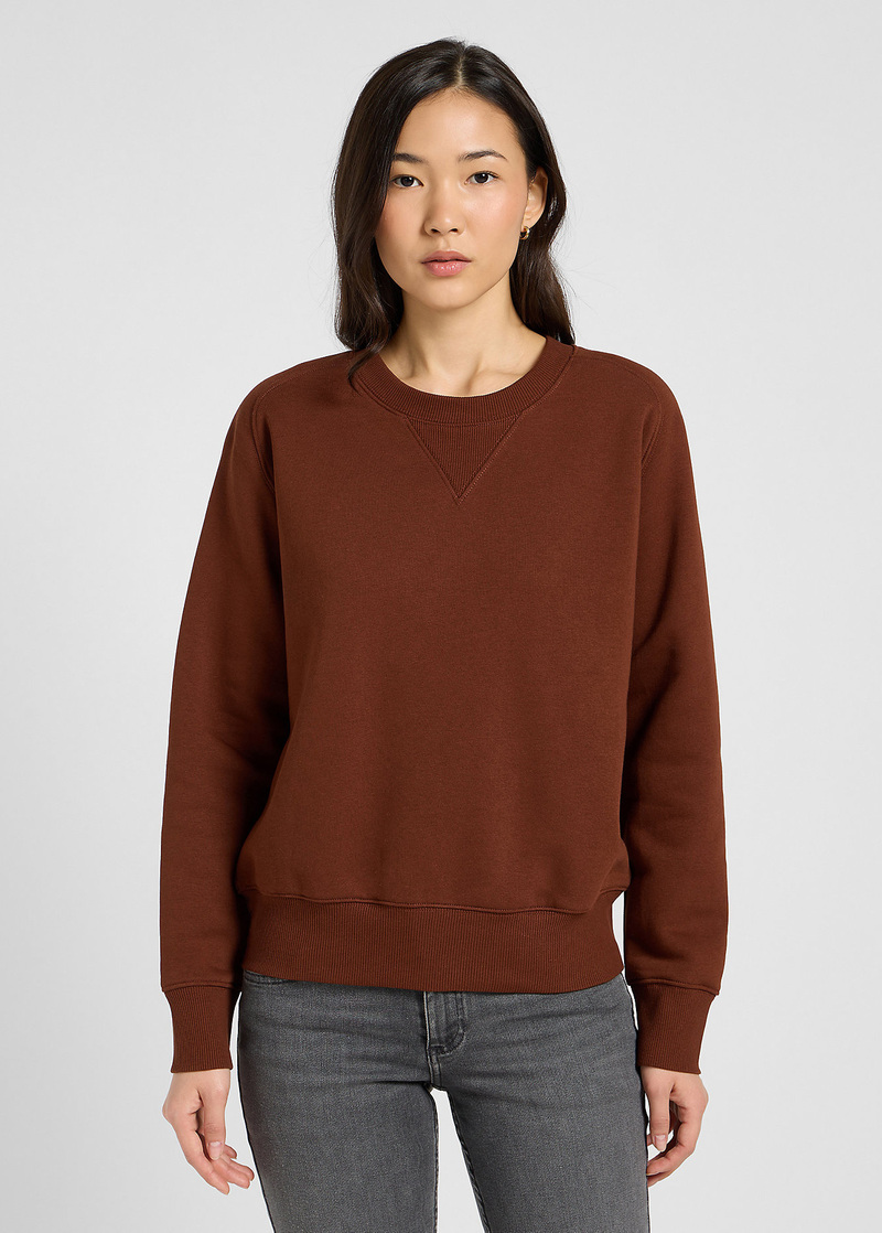 Bluza Damska Lee Raglan Crew Sweatshirt Luxe Brown - 112371293
