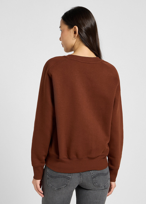 Bluza Damska Lee Raglan Crew Sweatshirt Luxe Brown - 112371293