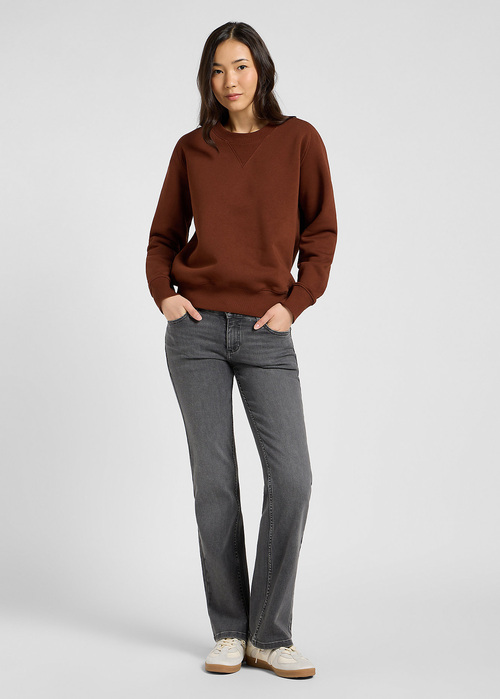 Bluza Damska Lee Raglan Crew Sweatshirt Luxe Brown - 112371293