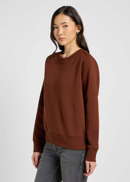 Bluza Damska Lee Raglan Crew Sweatshirt Luxe Brown - 112371293
