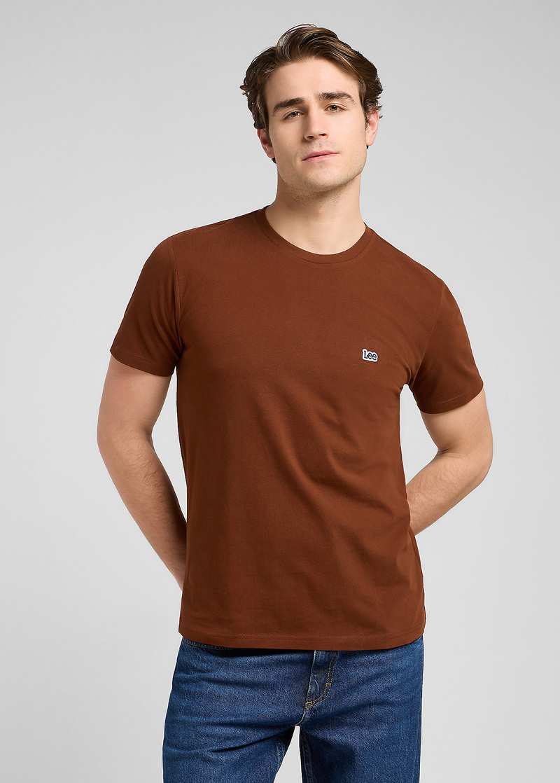 Mski T Shirt Lee Short Sleeve Logo Tee Luxe Brown - 112370498